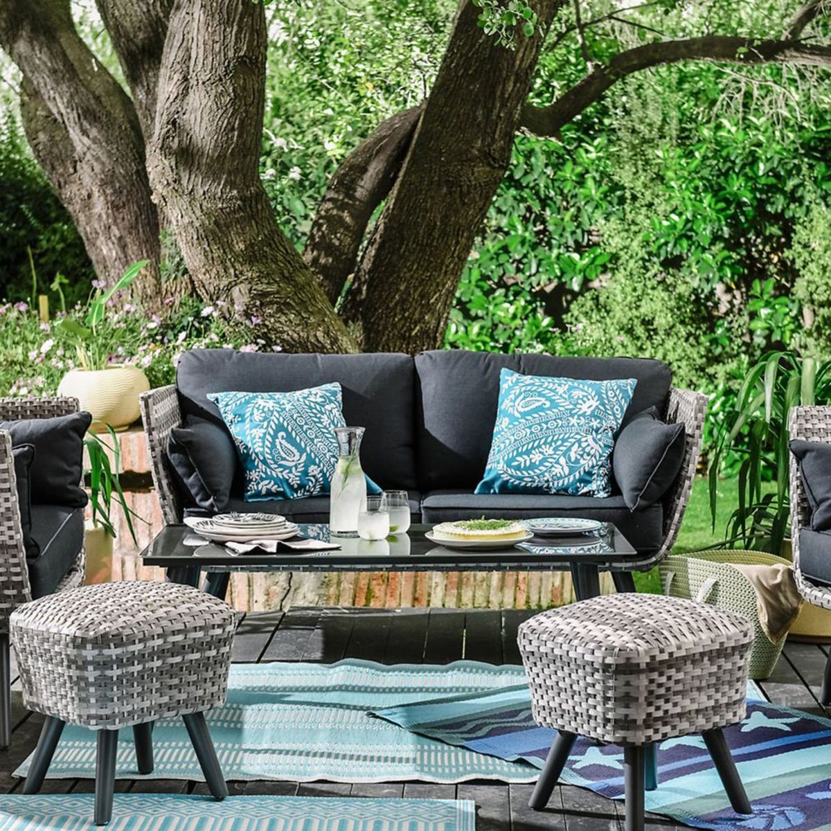 JUST HOME COLLECTION - Alfombra de Terraza Estrellita Playa Marino 90x180 cm