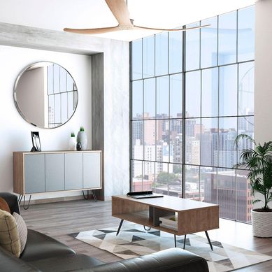 Combo Aparador + Mesa de Centro Vassel Miel/Plomo