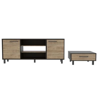 Combo Mesa de TV 65'' + Mesa de Centro Kaia Negro/Miel