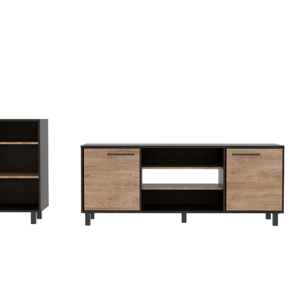 TUHOME - Combo Mesa de TV 65'' + Aparador + Mesa de Centro Kaia Wengue/Miel