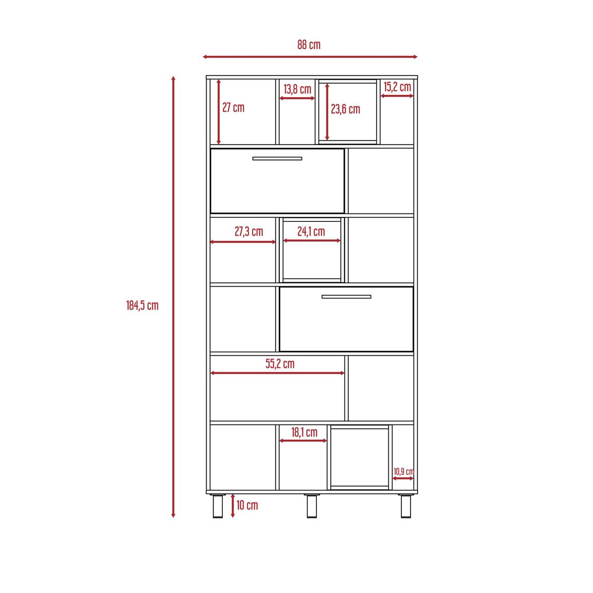 TUHOME - Combo Mesa de TV 65'' + Biblioteca + Bar + Aparador + Mesa de Centro Kaia Wengue/Miel