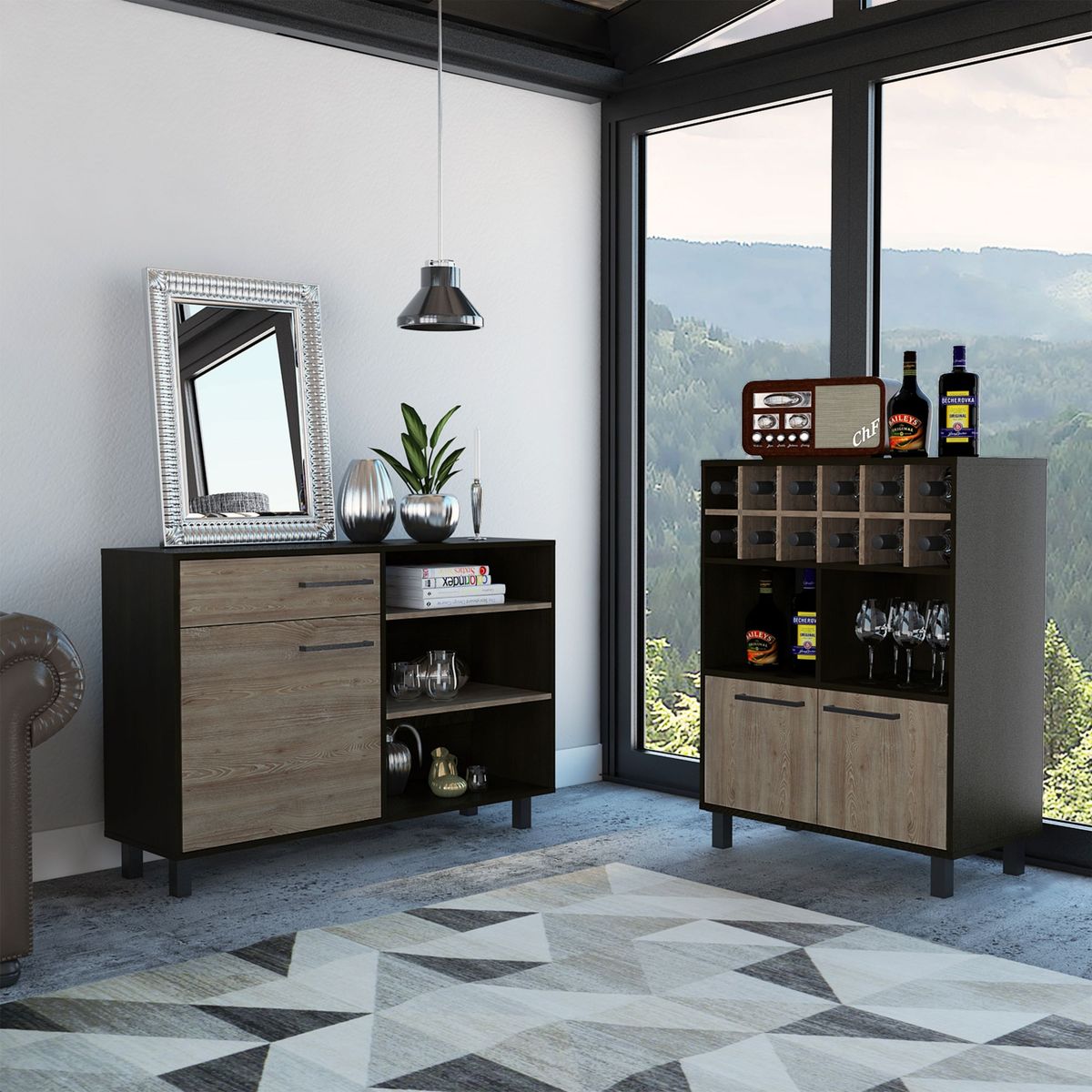 TUHOME - Combo Bar Cava Bajo + Mesa de Centro Kaia