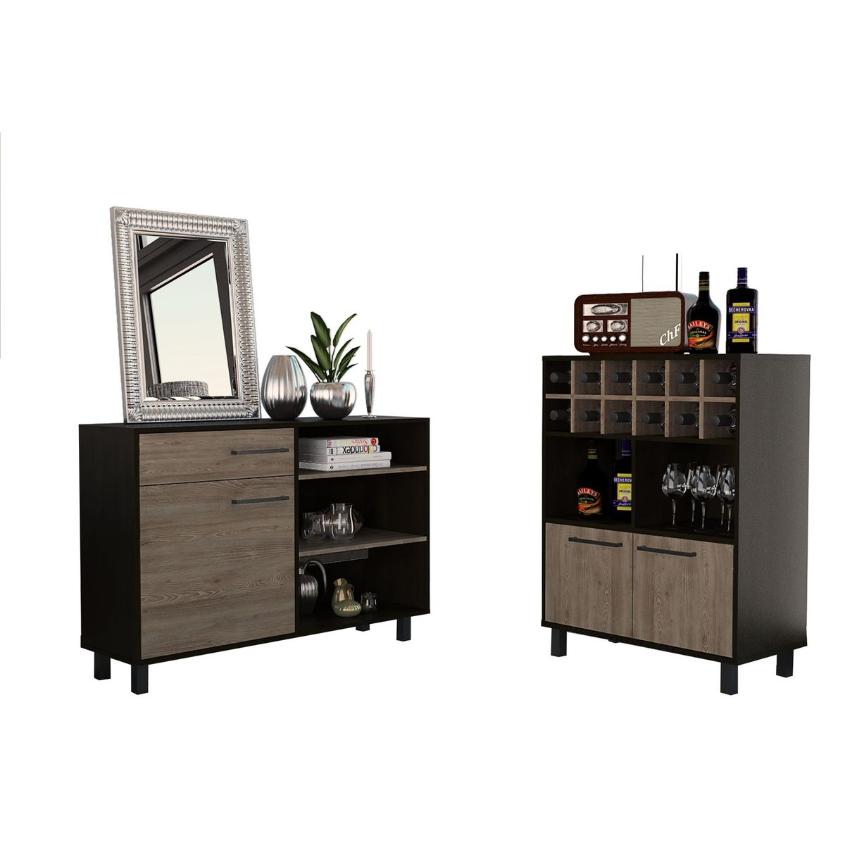 TUHOME - Combo Bar Cava Bajo + Mesa de Centro Kaia