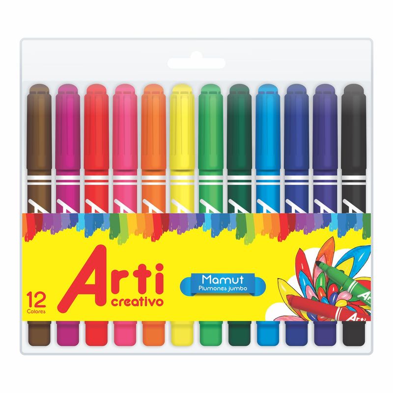 ARTI CREATIVO - Plumones Jumbo Mamut x12