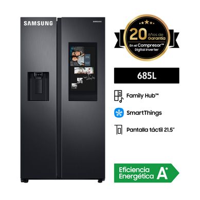 Refrigeradora Samsung 685 Lt Side by Side Family Hub RS27T5561B1 Negro