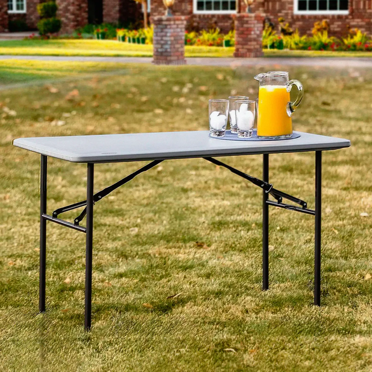 LIFETIME - Mesa Plegable Rectangular Gris Lifetime 122CM