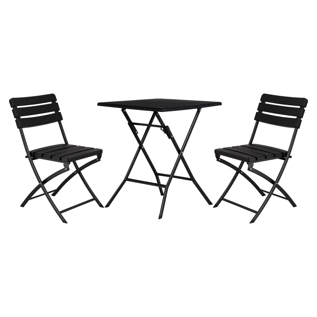 KLIMBER - Juego de balcón mesa plegable 62cm + 2 Sillas