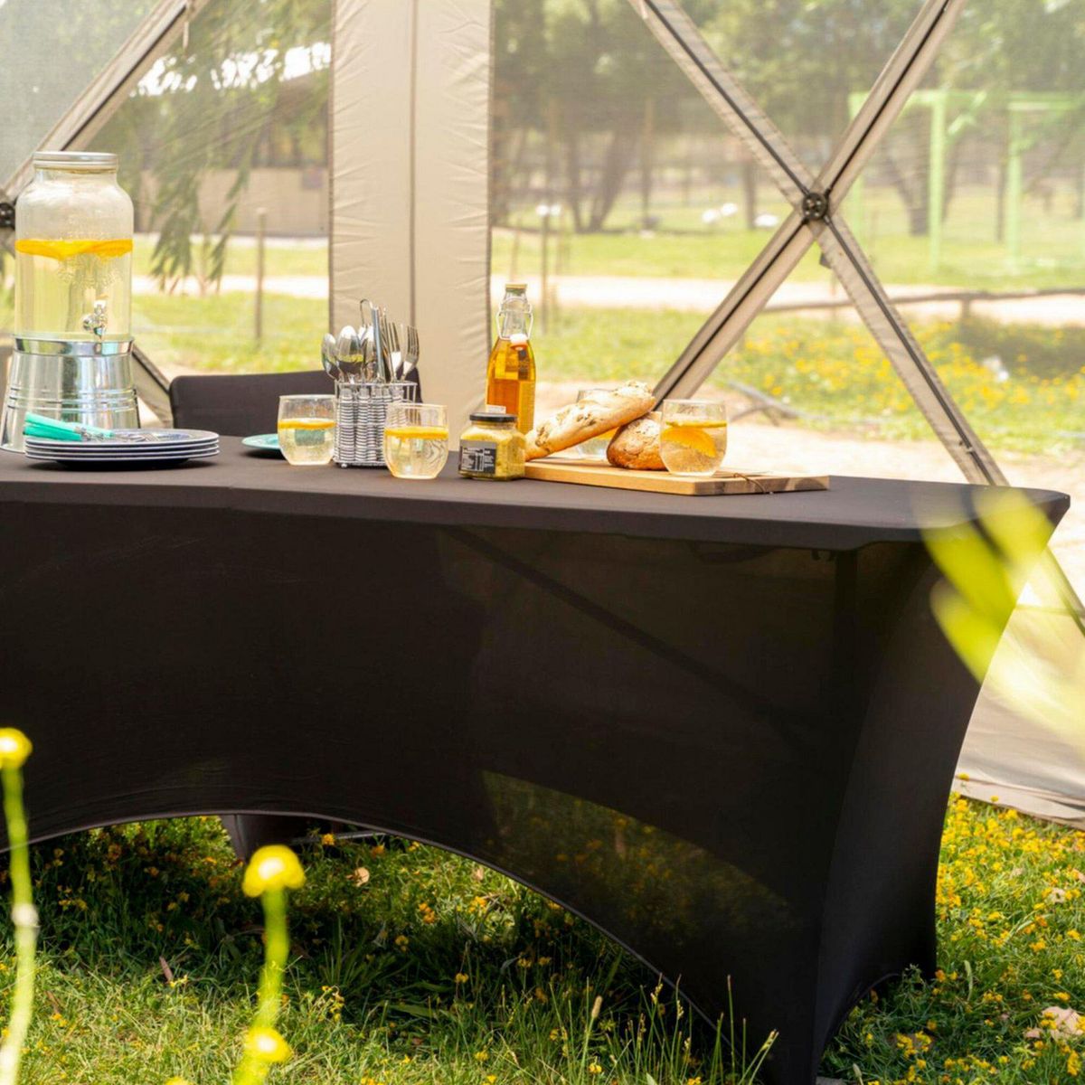 JUST HOME COLLECTION - Funda para Mesa Rectangular Negro