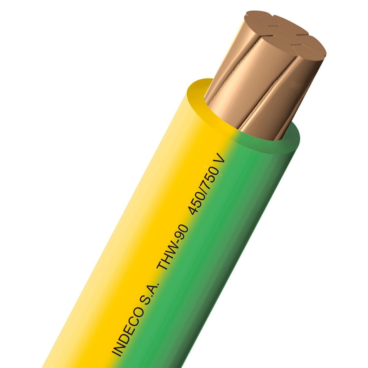 INDECO - Cable THW-90 2.5mm2 Amarillo/Verde 100 Metros