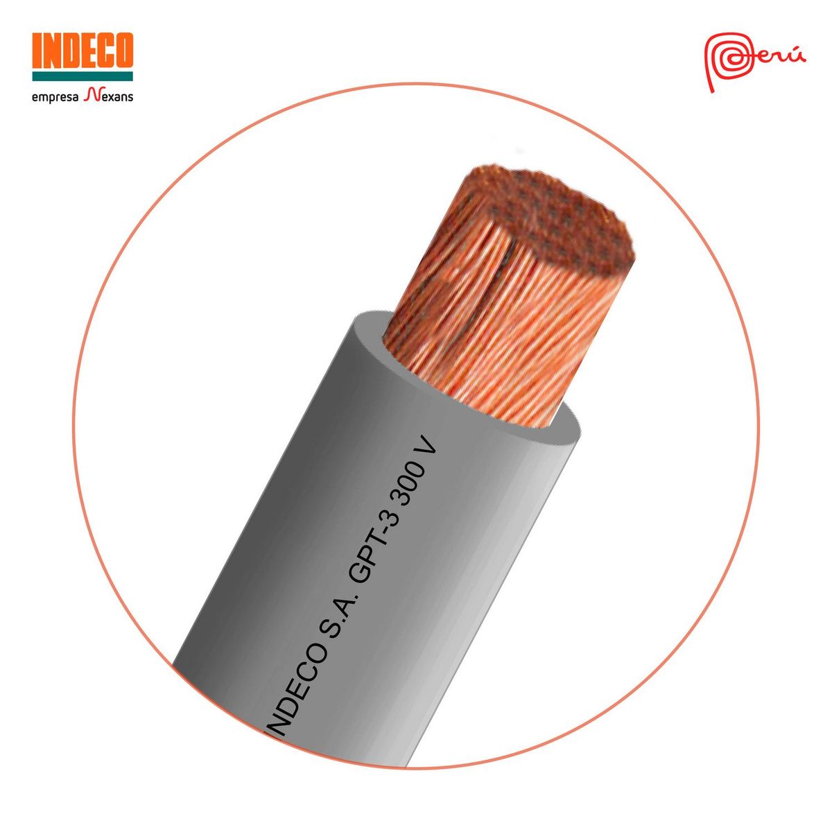 INDECO - Cable GPT 16 AWG Gris 100 Metros
