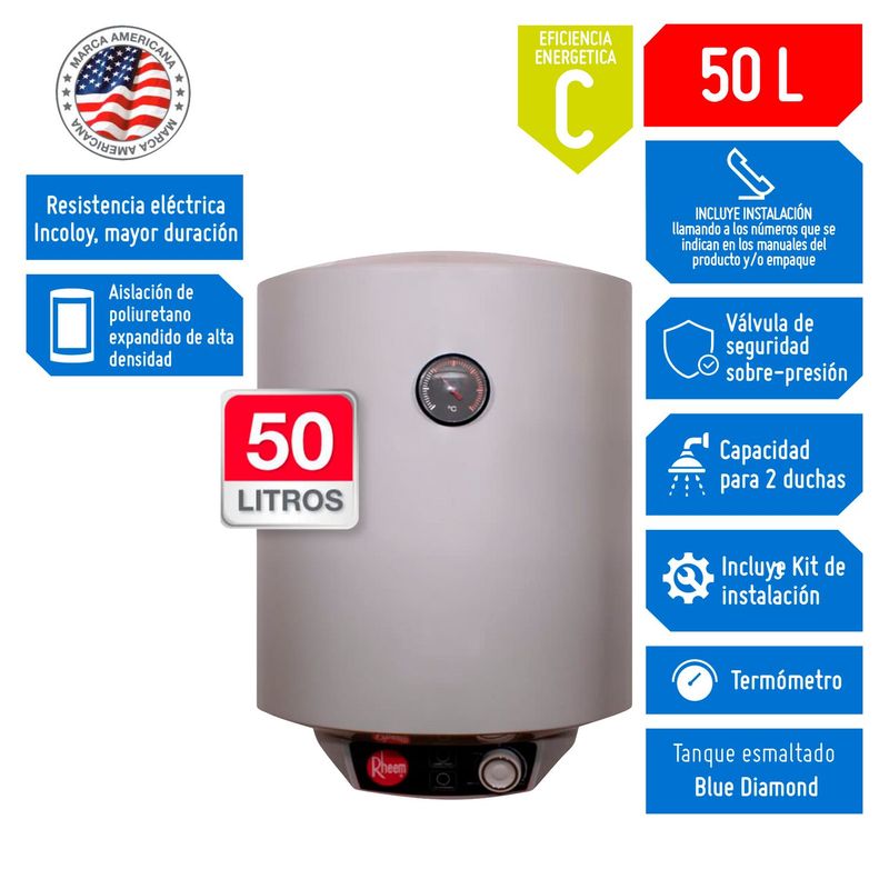 RHEEM - Terma Eléctrica Rheem Wide 50 litros
