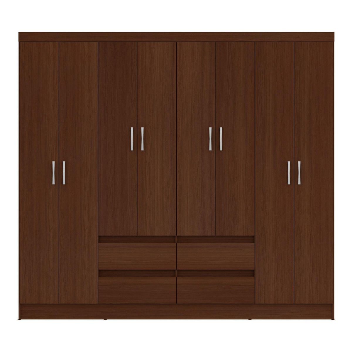 CASA BONITA - Ropero 8 Puertas 4 Cajones Nogal