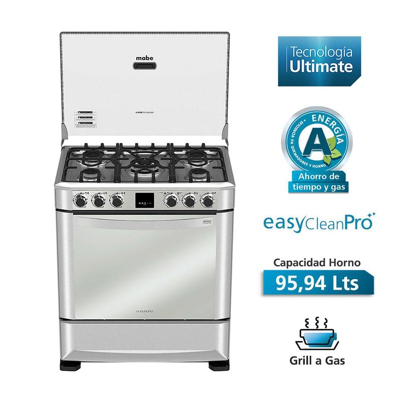 MABE - Cocina Mabe a Gas 5 Hornillas CMP7670FX Inox