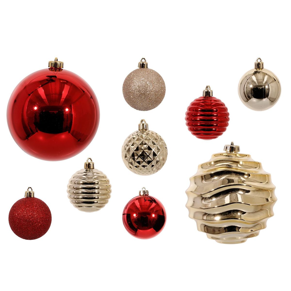 DEAR SANTA - Set 44 Esferas Rojo/Dorado Navidad Surtido