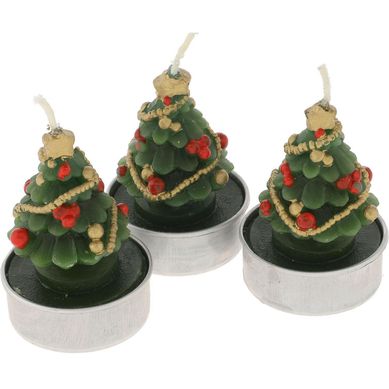 Set 6 T-Light rbol Verde 6cm