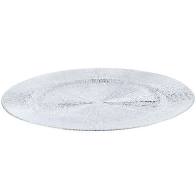 Plato Navidad Textura Plateado 33cm