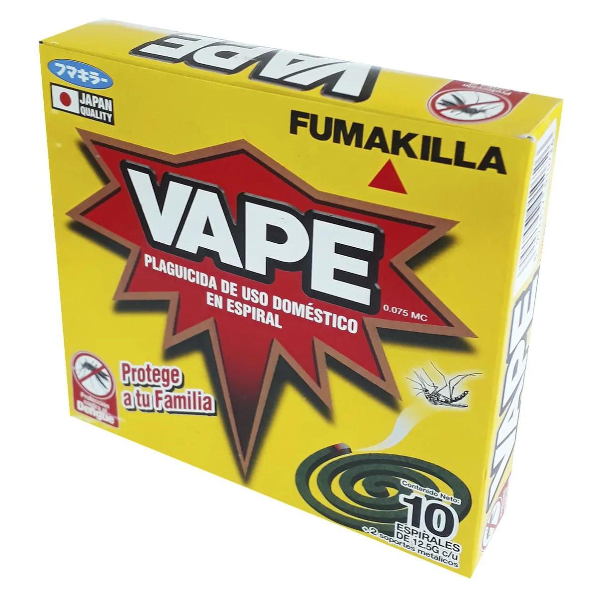 VAPE - Repelente Espiral para Mosquitos 10 unidades Caja (180) Protección contra el dengue; Fulmina mosquitos