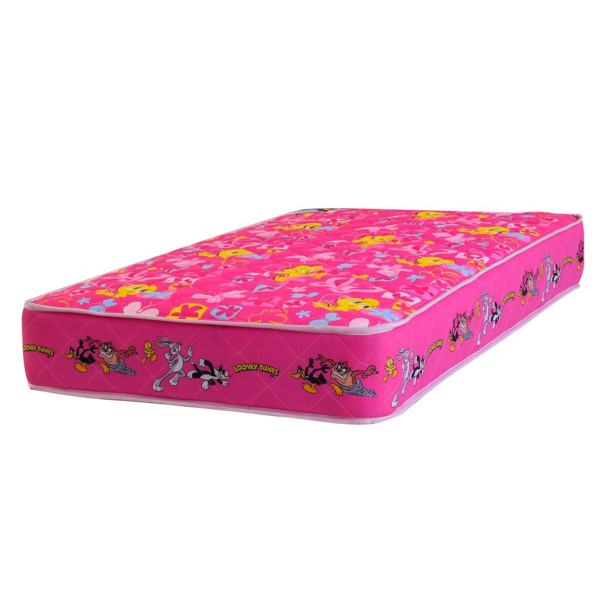 FORLI - Colchón Looney Tunes Forli 1.5 Plazas Rosado + Almohada Silicona + Protector