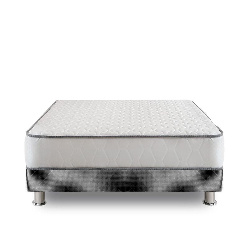 FORLI - Cama Americana Elegant 1.5 Plazas + Colchón + Almohada + Protector