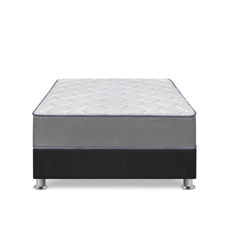 FORLI - Cama Americana Polaris 1.5 Plazas + Colchón + Almohada Silicona + Protector