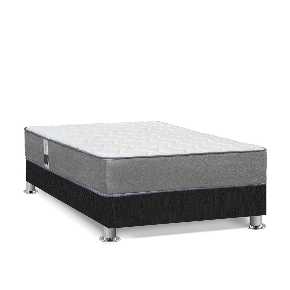 FORLI - Cama Americana Polaris 1.5 Plazas + Colchón + Almohada Silicona + Protector