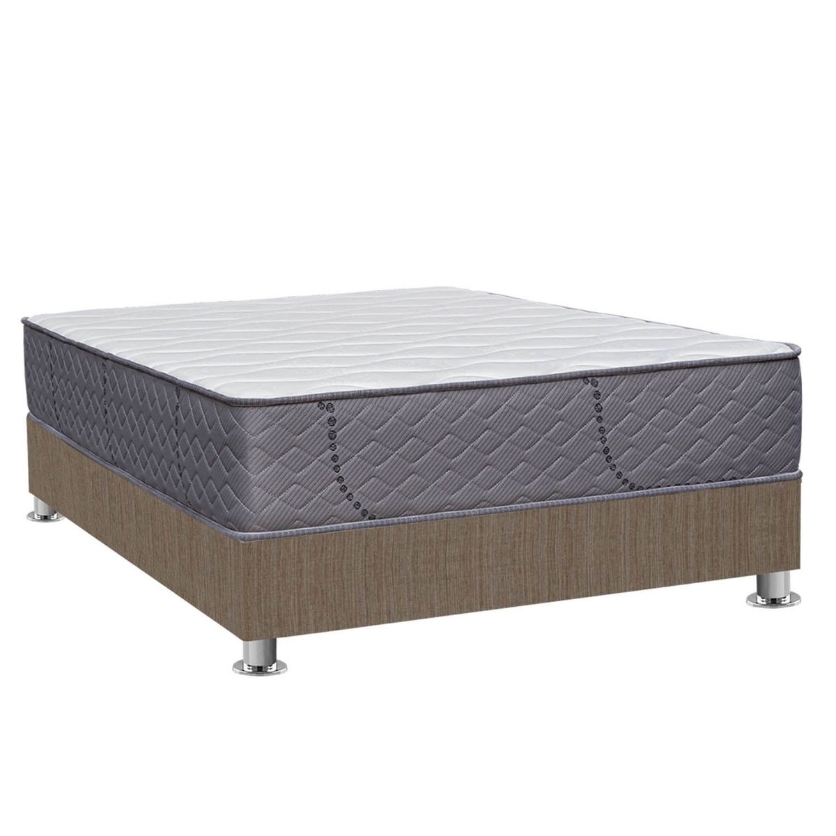 FORLI - Cama Americana Capella Super Side 2 Plazas + 2 Almohadas + Protector