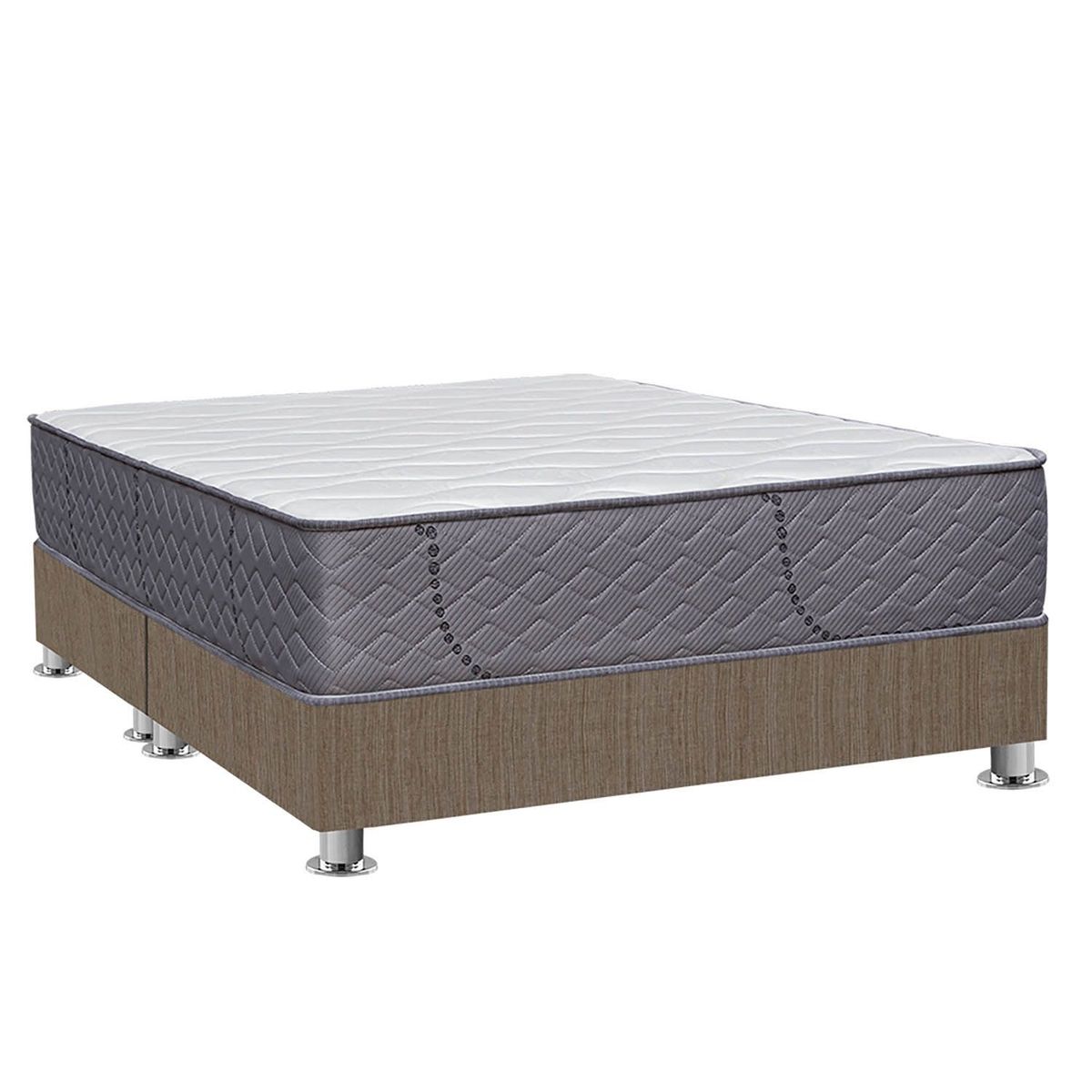 FORLI - Cama Americana Capella Super Side Queen + 2 Almohadas + Protector