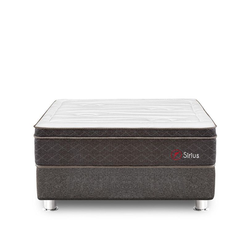 FORLI - Cama Americana Sirius King + Colchón + 2 Almohadas + Protector