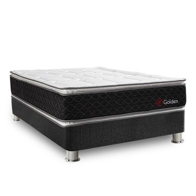 Cama Americana Golden Forli 2 Plazas + Colchn + 2 Almohadas Viscoelsticas + Protector