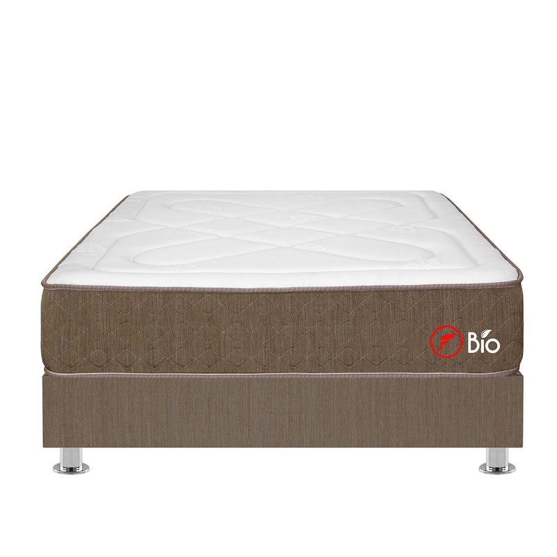 FORLI - Cama Americana Bio 2 Plazas + Colchón + 2 Almohadas + Protector
