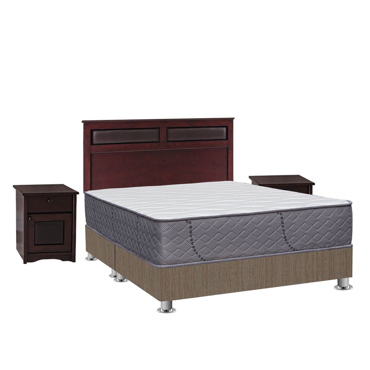 FORLI - Dormitorio Cesena Capella Forli Queen + Cabecera + 2 Veladores + Almohada + Protector