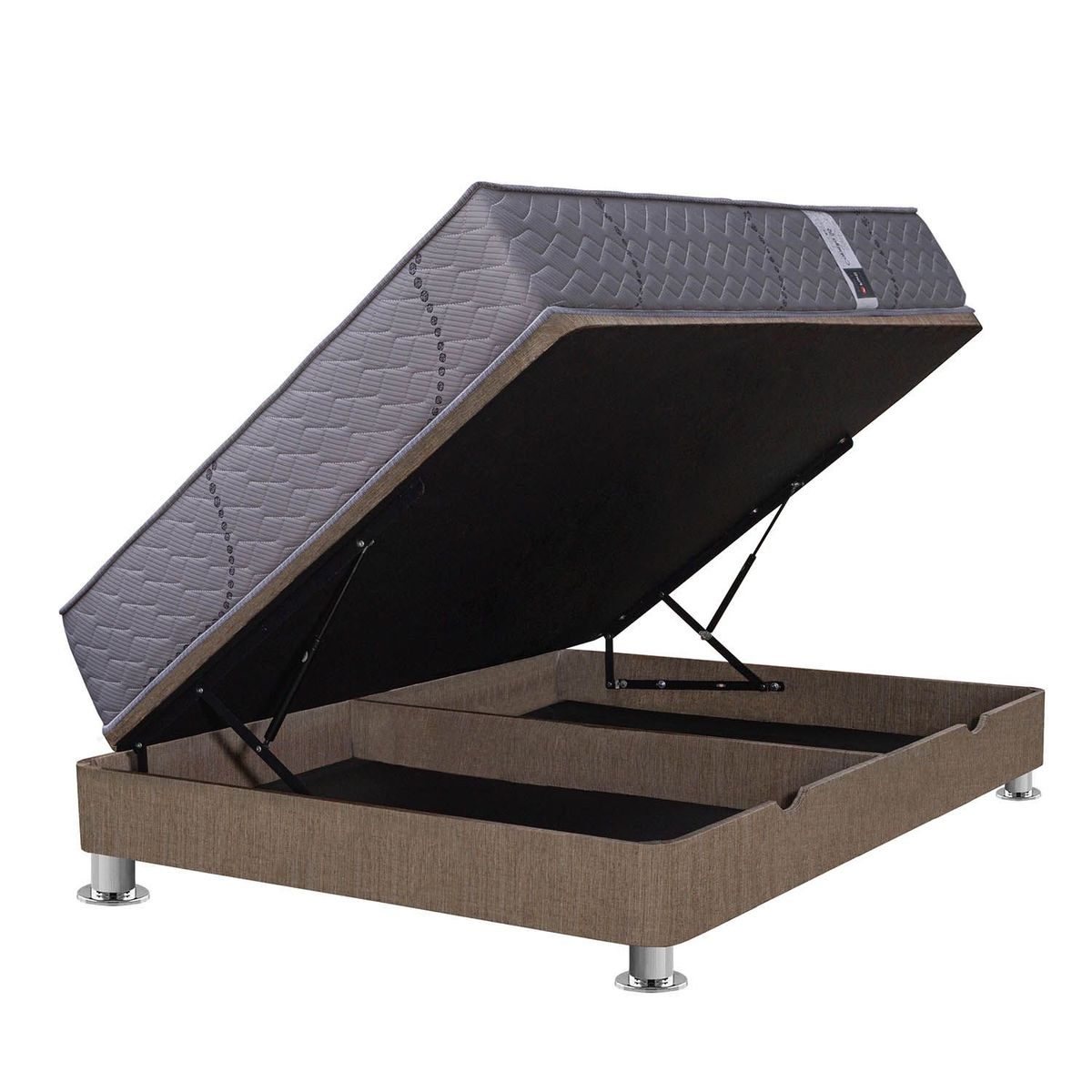 FORLI - Cama Pistones Capella Forli 2 plazas + Colchón + 2 Almohadas + Protector