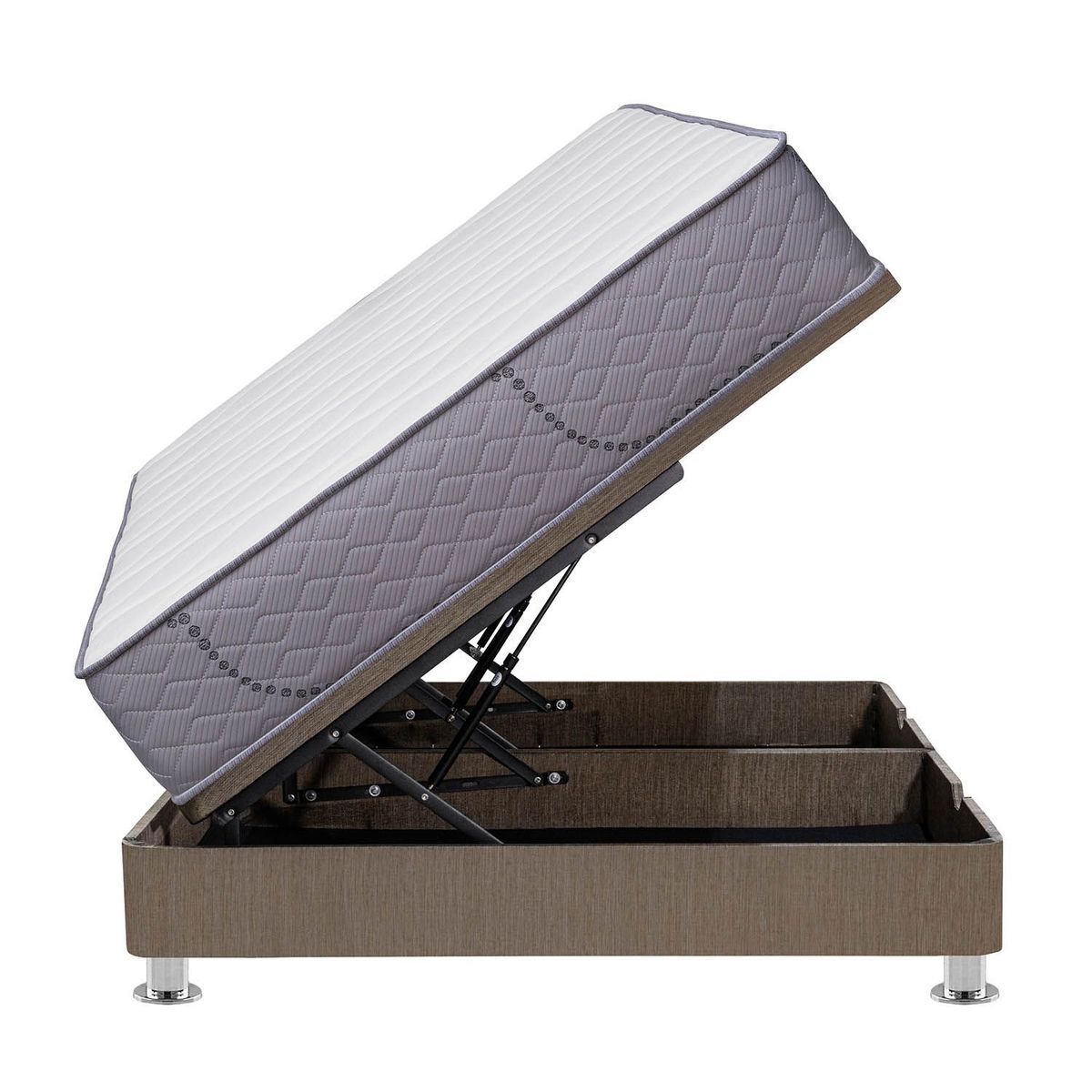 FORLI - Cama Pistones Capella Forli 2 plazas + Colchón + 2 Almohadas + Protector