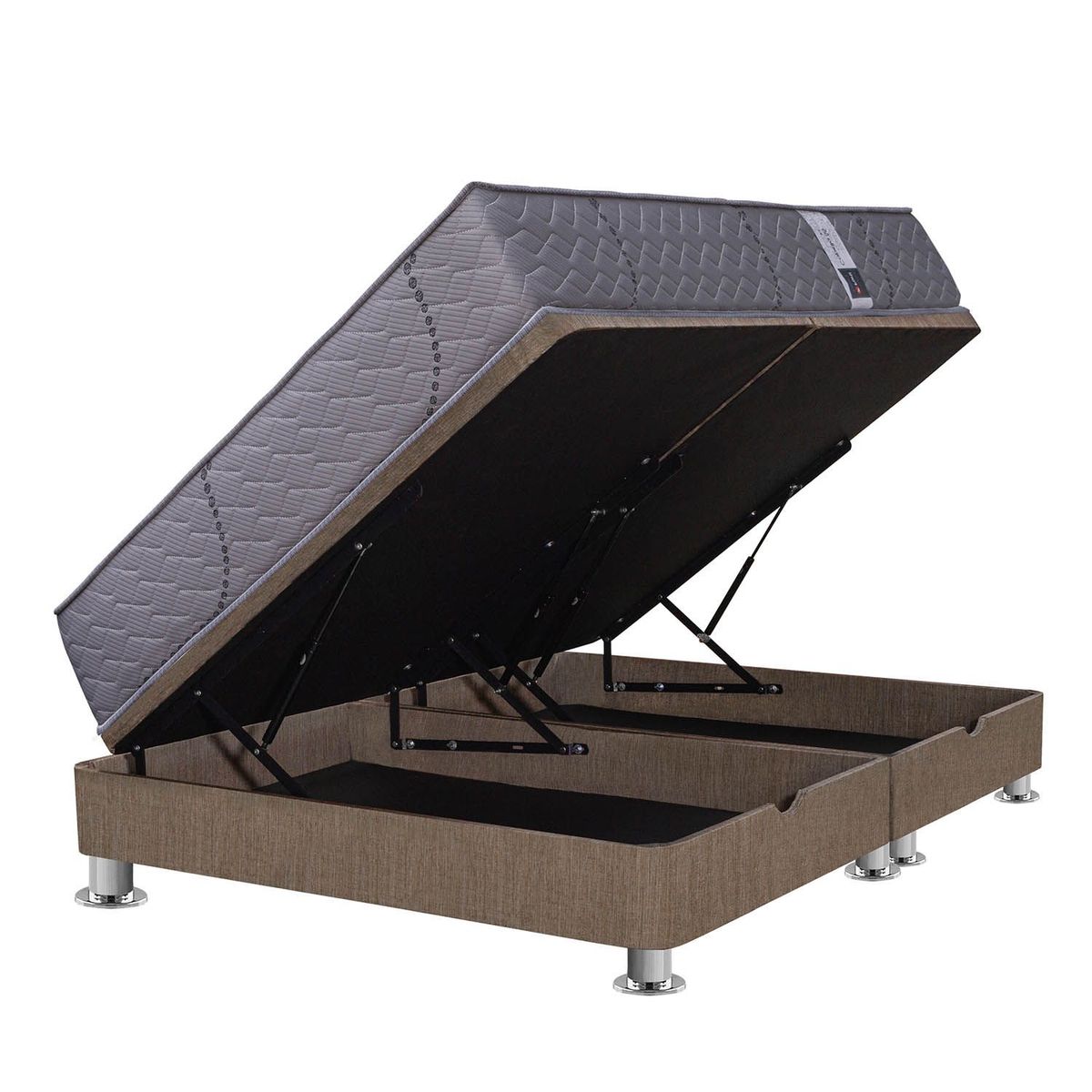 FORLI - Cama Pistones Capella Forli Queen + Colchón + 2 Almohadas + Protector