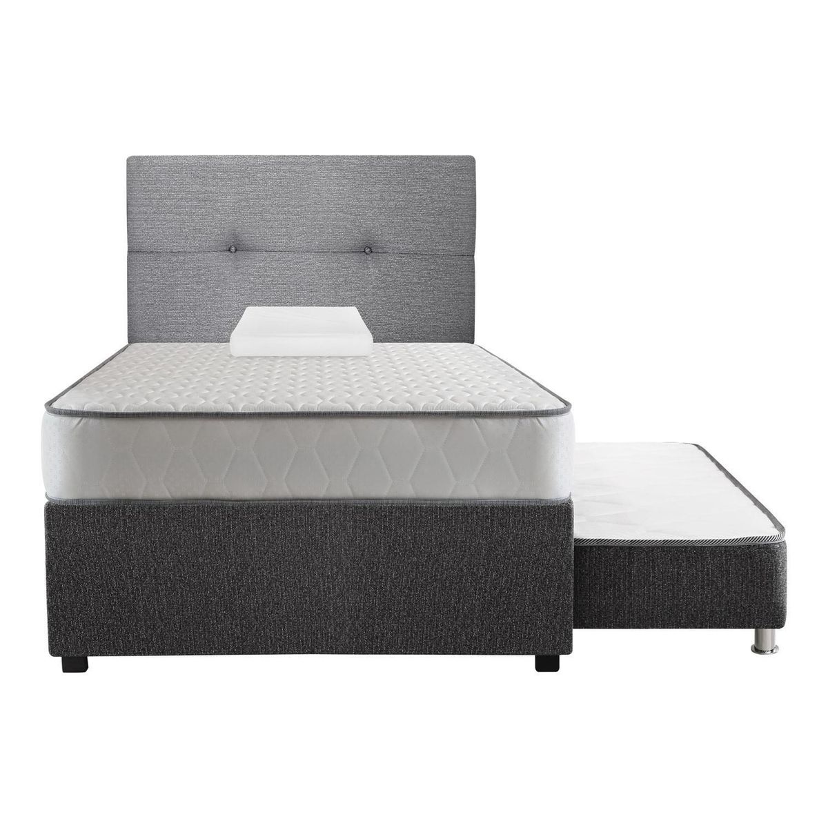 FORLI - Cama Diván Elegant Forli 1.5 Plazas + Colchón + Cabecera Forli + Almohada Silicona