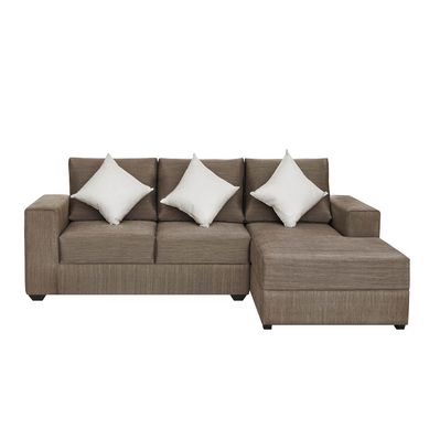 Seccional 3 Cuerpos Chaise Longue a la Derecha Forli Spring Plomo + 3 Cojines Decorativos