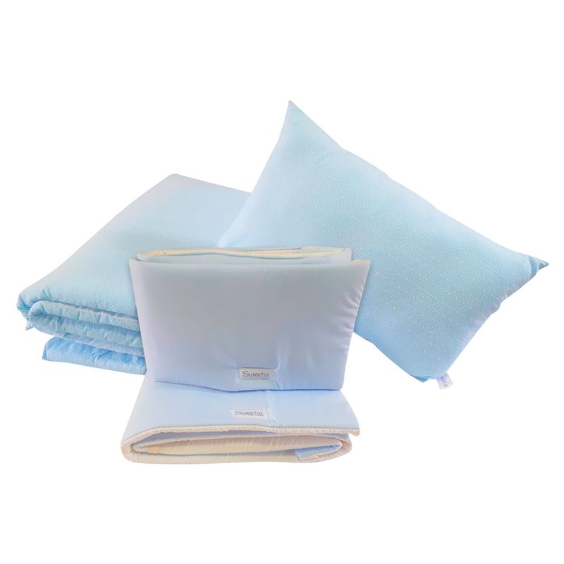 SWEETIE - Pack Edredón Celeste + Protector de Baranda Celeste