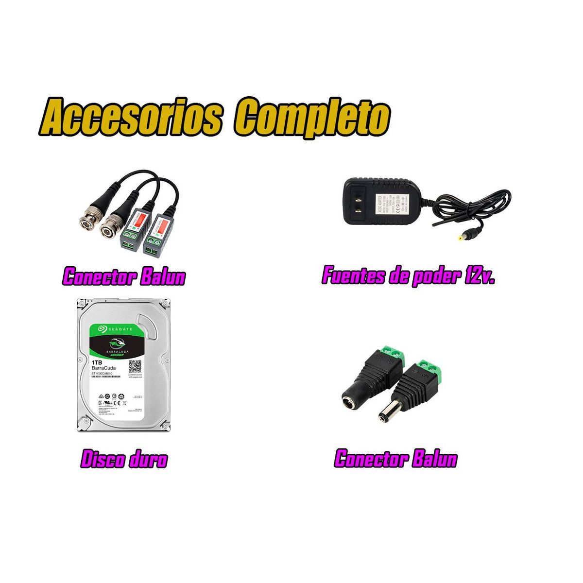 HIKVISION - Kit 7 Cámaras de Seguridad HD 720P 1TB Vigilancia + Kit de Micrófono