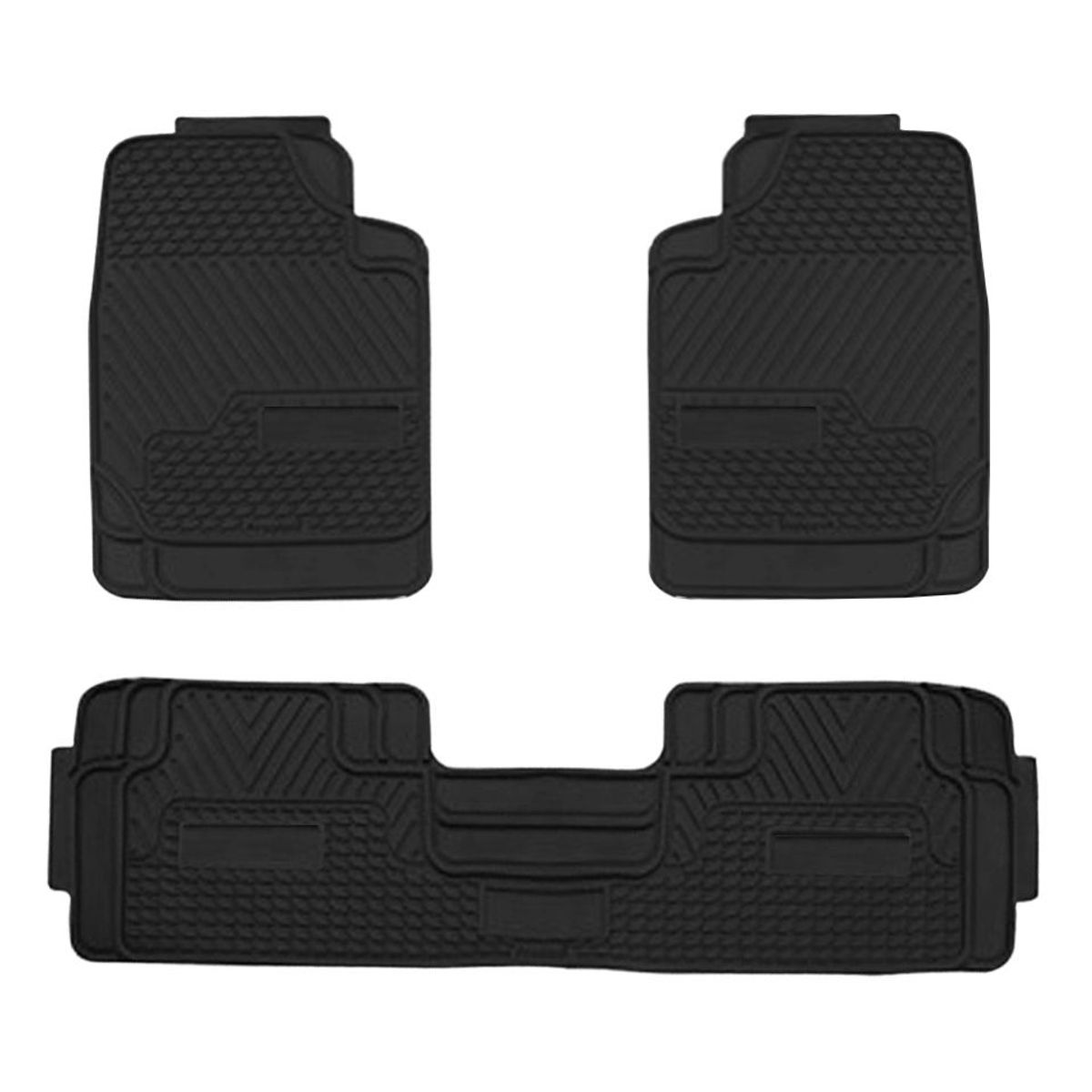 TECGO - Piso para Auto de PVC 3 Piezas Negro