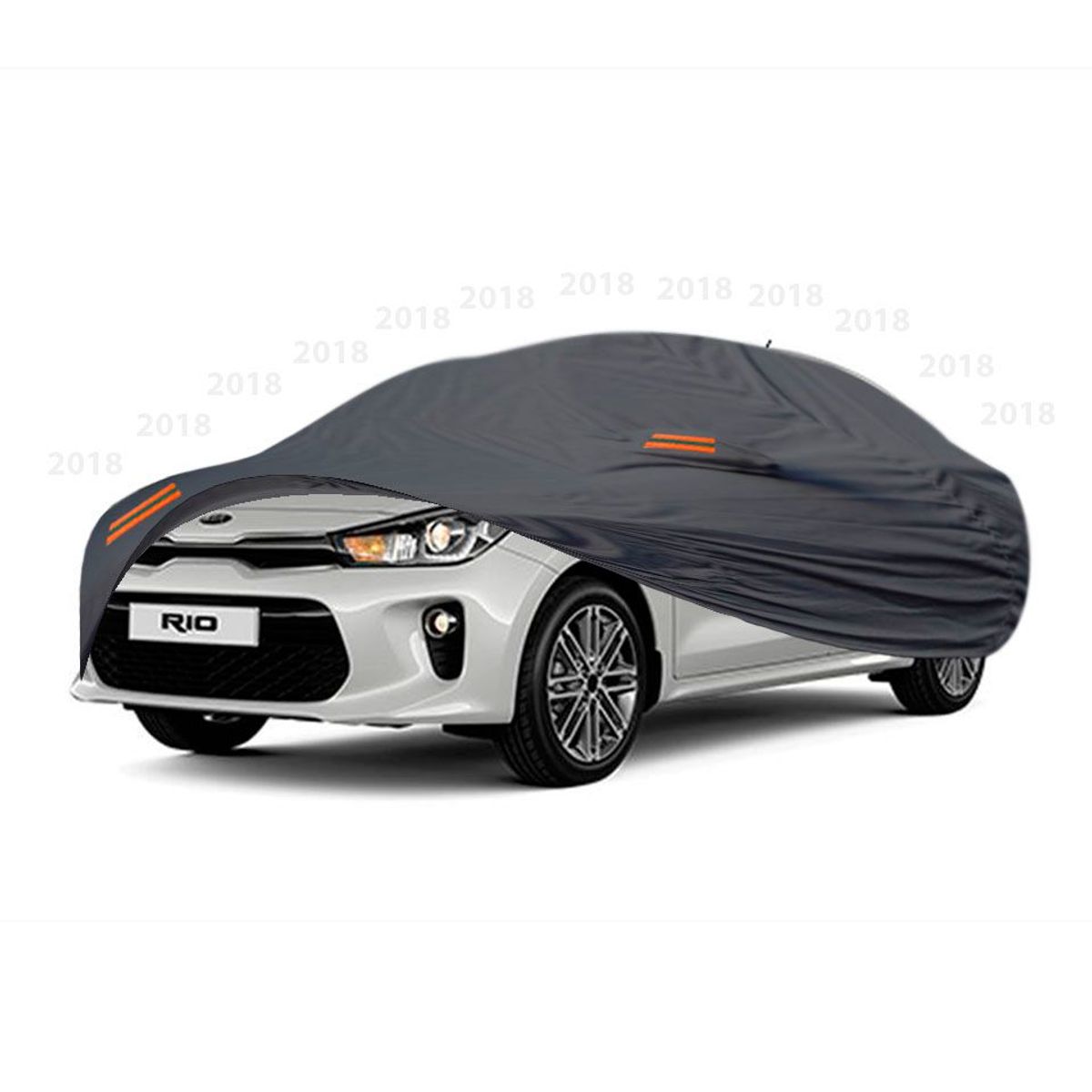 TECGO - Cobertor Funda Para Auto Kia Rio Sedan 2018 Gris