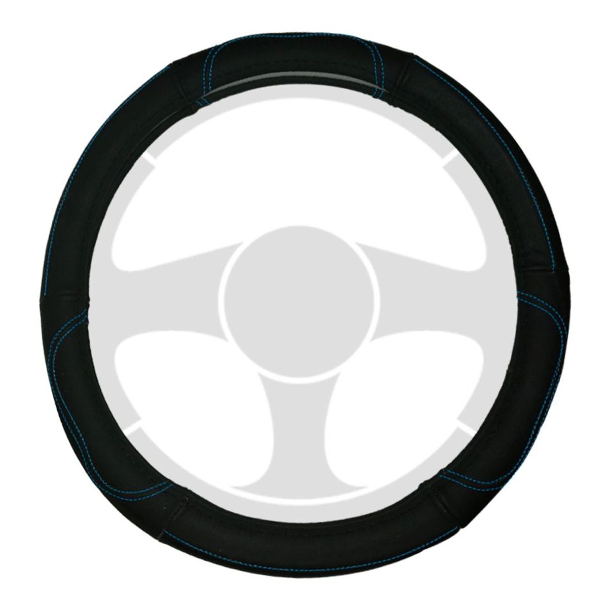 TECGO - Funda Cubre Volante Para Auto Tecgo Cuero Negro y Azul