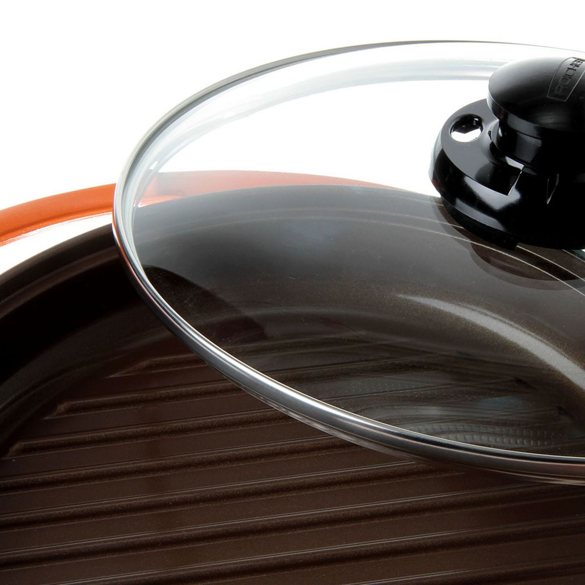 ROICHEN - Grill con Tapa 26cm Naranja