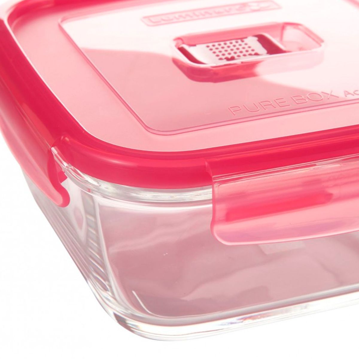 LUMINARC - Hermético Cuadrado 1.22L con Tapa Rosado