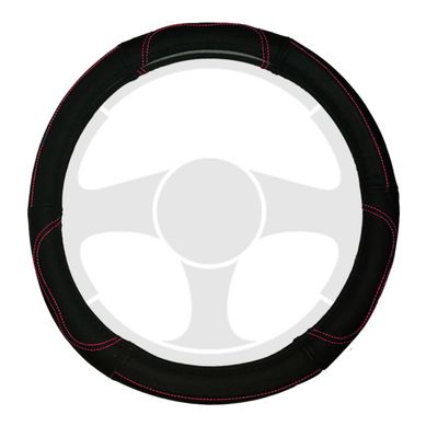 Funda Cubre Volante Para Auto Tecgo Cuero Negro y Rojo