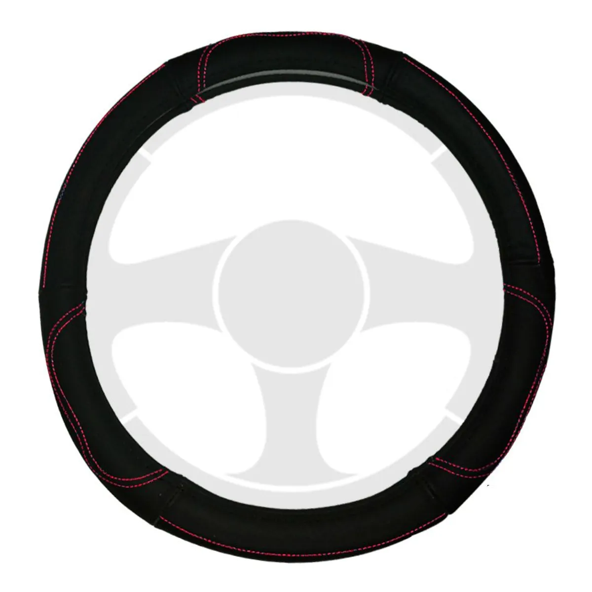 TECGO - Funda Cubre Volante Para Auto Tecgo Cuero Negro y Rojo