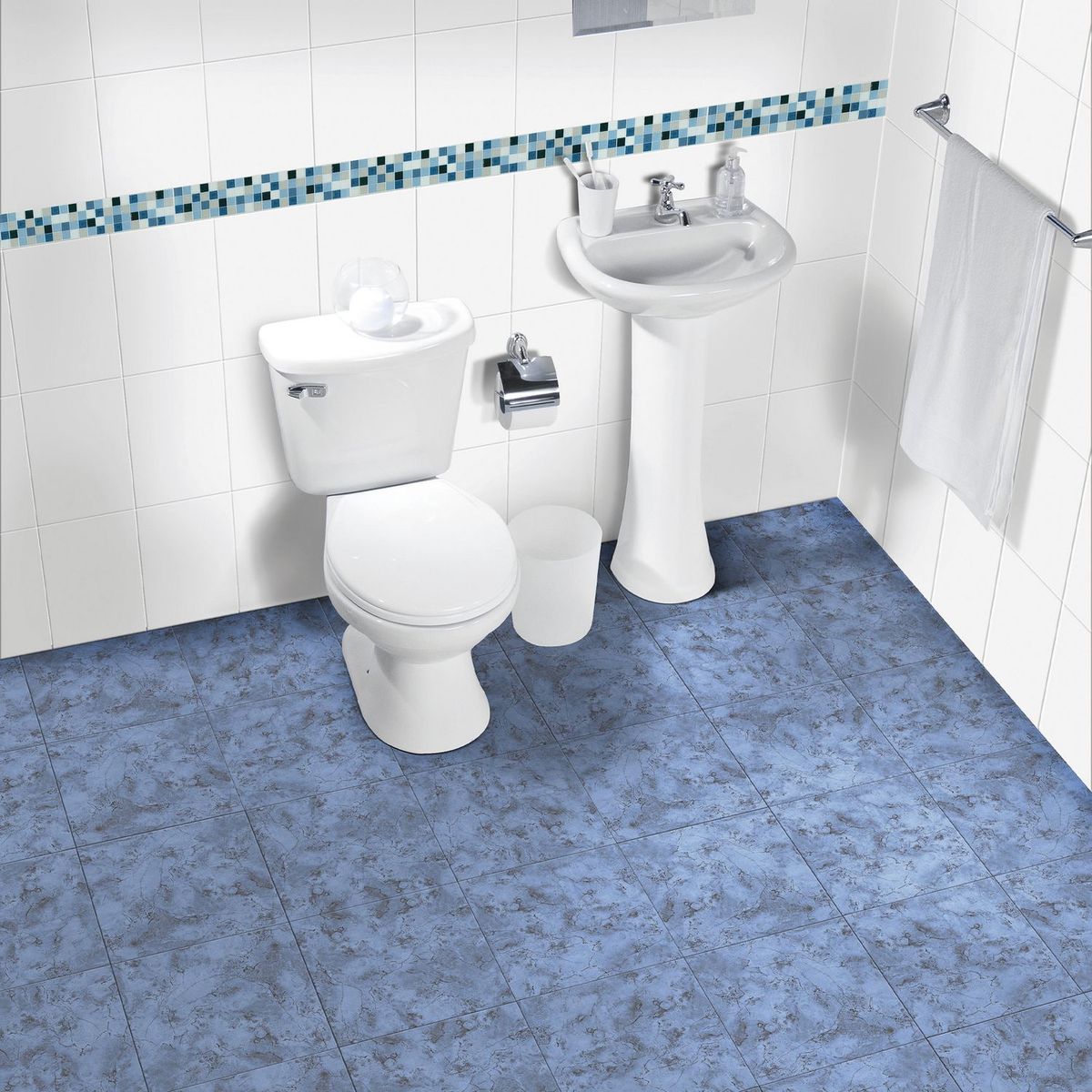 SAN LORENZO - Cerámica Azul 46x46 Marmoladas Mate 2.08 m2