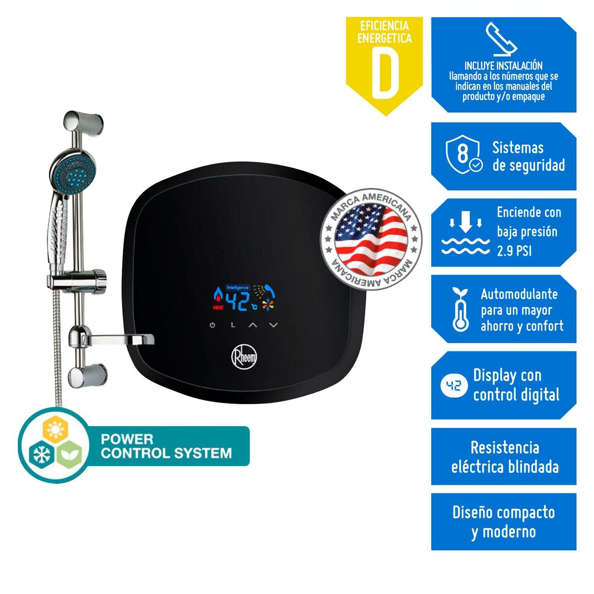 RHEEM - Rapiducha Eléctrica Rheem Intelligence 5.5kW