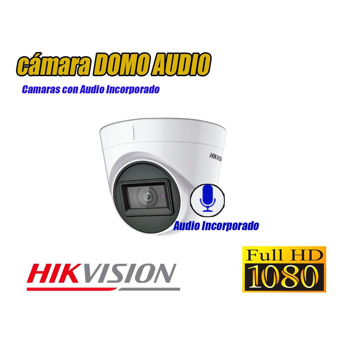 HIKVISION - Kit 8 Cámaras de Seguridad Full HD 1080P 2TB | 02 Cámaras con Audio Completo
