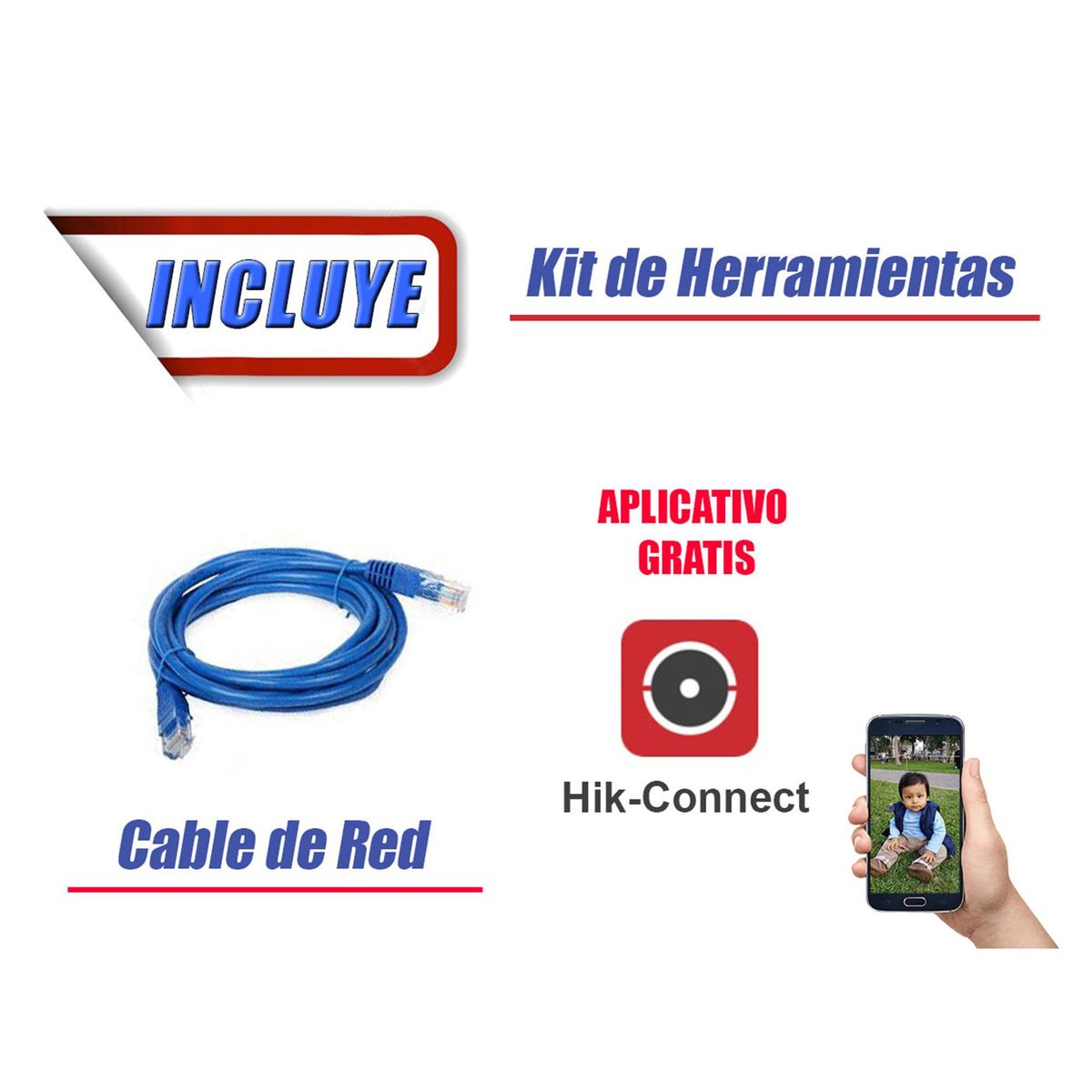 HIKVISION - Kit 4 Cámaras de Seguridad Full HD 1080P | 03 Camaras Con Audio Incorporado