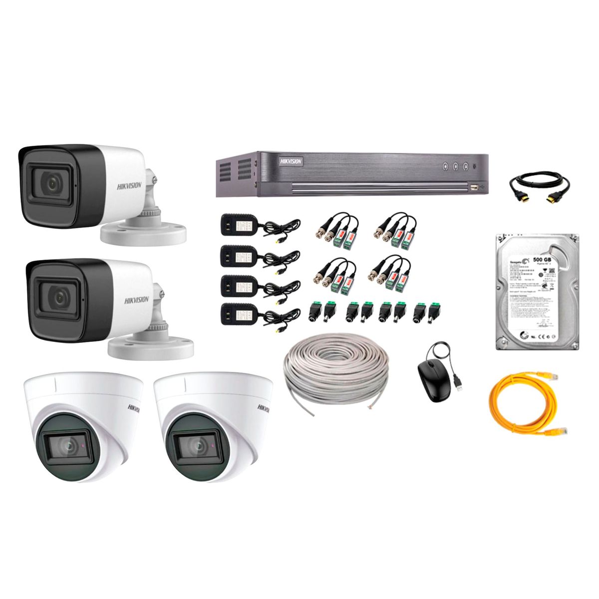 HIKVISION - Kit 4 Cámaras de Seguridad Con Audio Incorporado Full HD 1080P